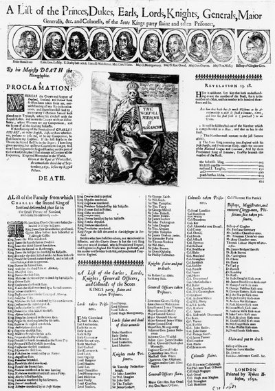 Öldürülen ve Tutsak Alınan İskoç Kralına Sadık Olanların Listesi, 1652 by English School